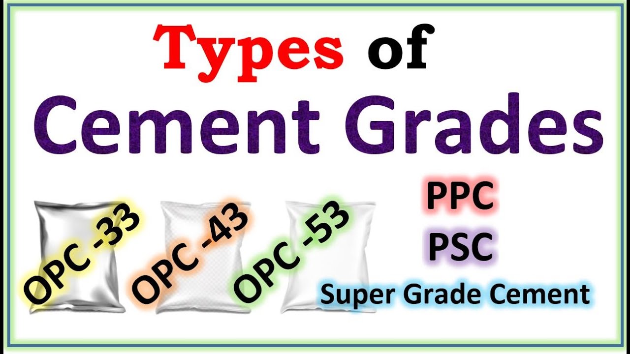Grades of cement/ OPC, PPC, PSC,SUPER GRADE