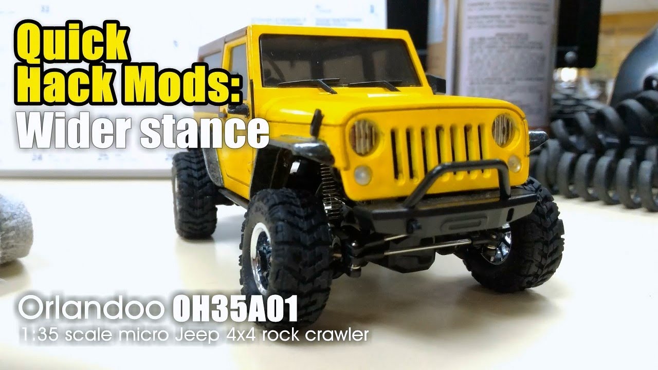 Quick hack mods: Wider stance - Orlandoo OH35A01  1:35 scale micro Jeep