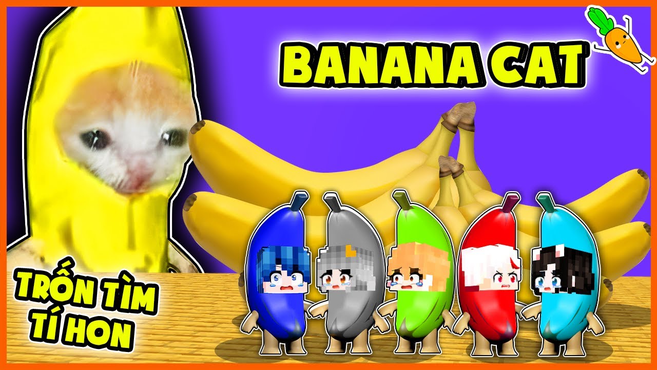 Kamui Thử Thách TRỐN TÌM TÍ HON BANANA HAPPY CAT Trong Minecraft