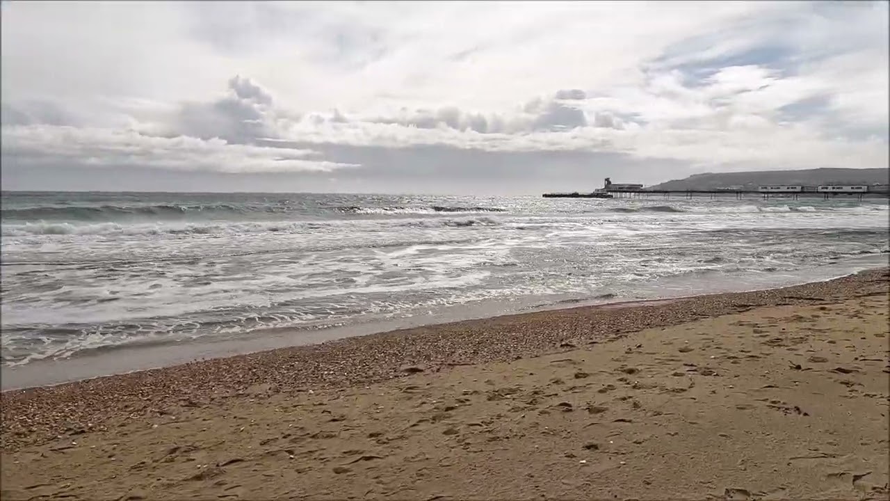 Virtual Walk - Sandown Beach In 40+mph Winds - Isle Of Wight - April 2022 | kittikoko #isleofwight