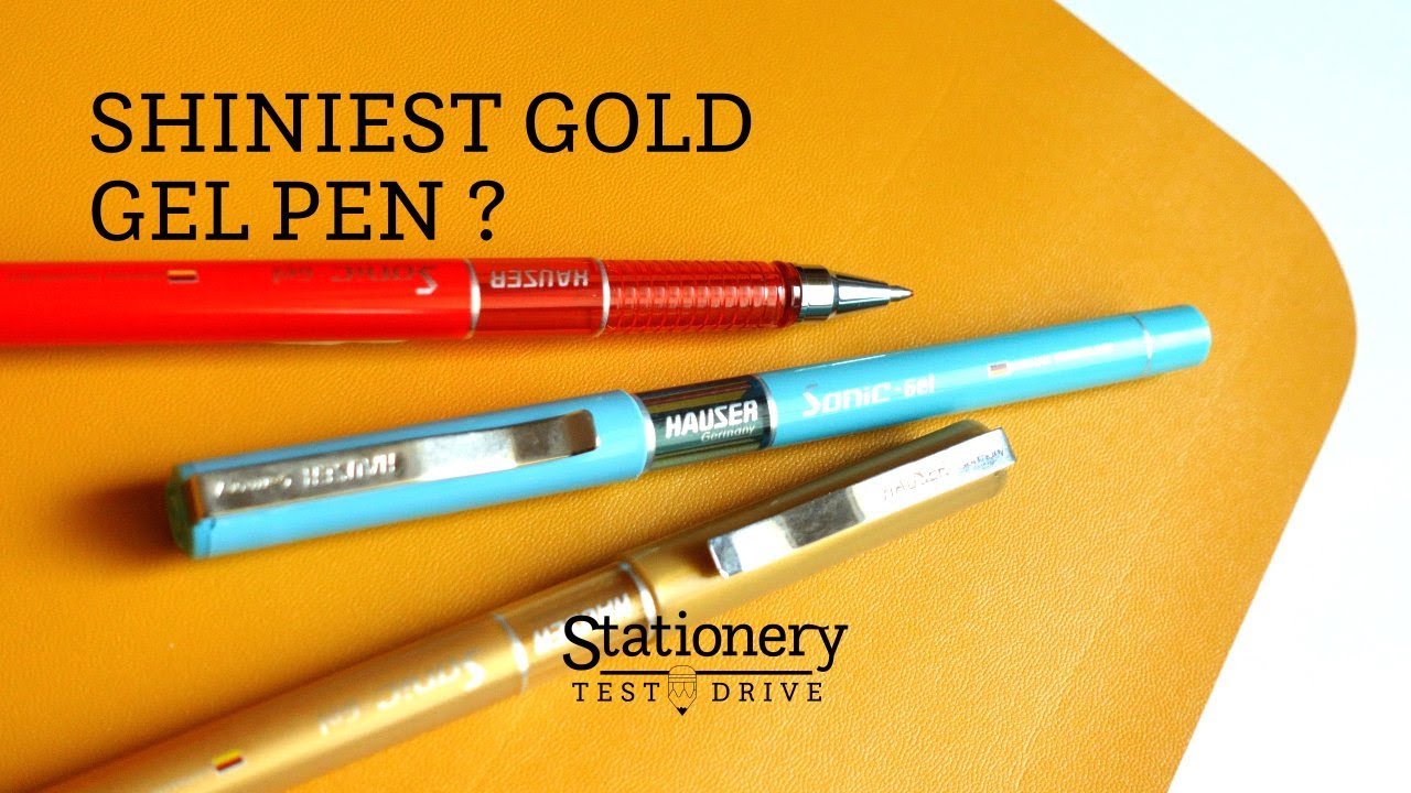 Shiniest Gold Gel Pen Ever? - Metallic Colors & Hauser Sonic Gel Pens on Stationery Test Drive