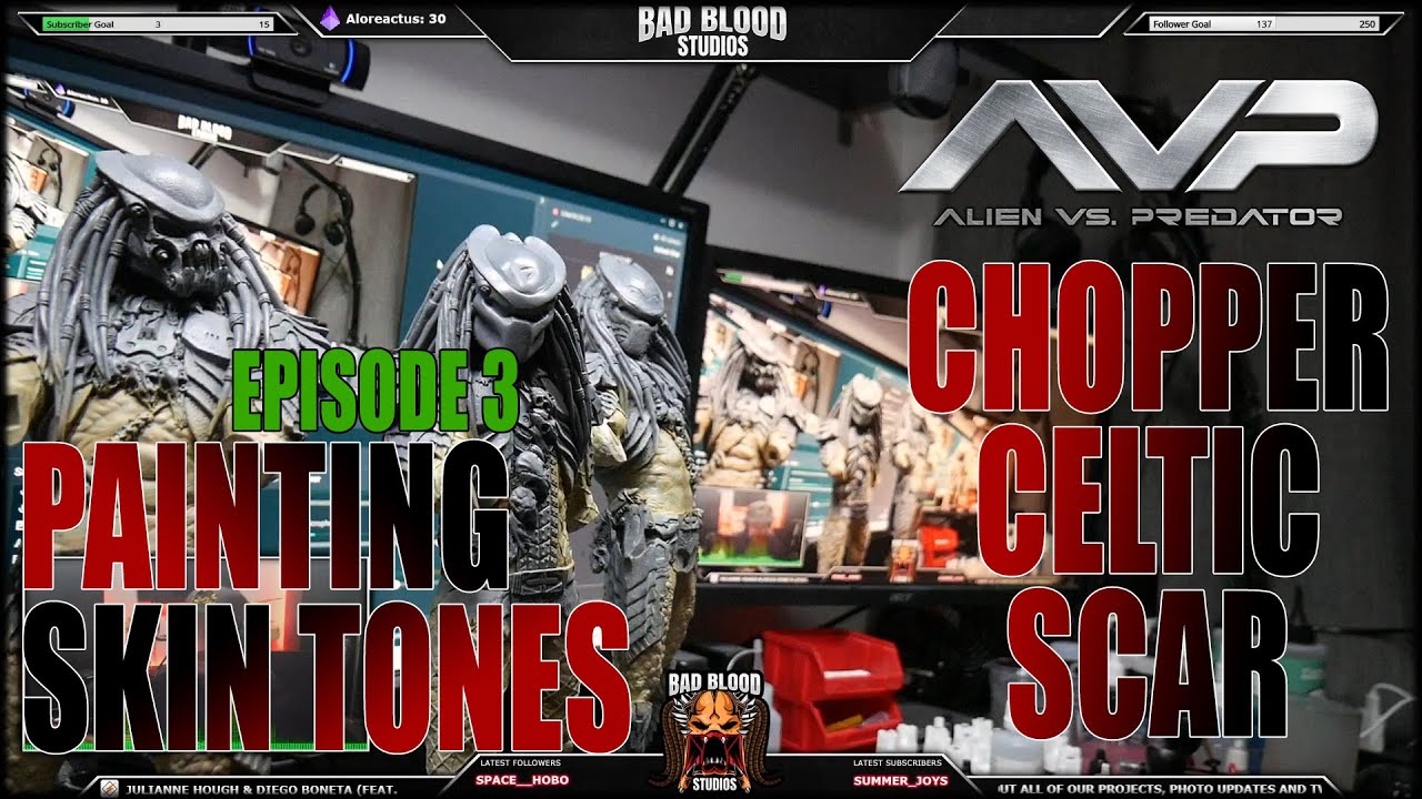 Painting Predator - Chopper, Celtic & Scar - Part 3: Skin Tones & Layering - Live Stream Highlight