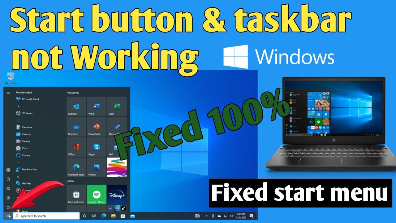 Start Button is Not Working in Window 10 | Start Menu Not Working Problem Resolved ?