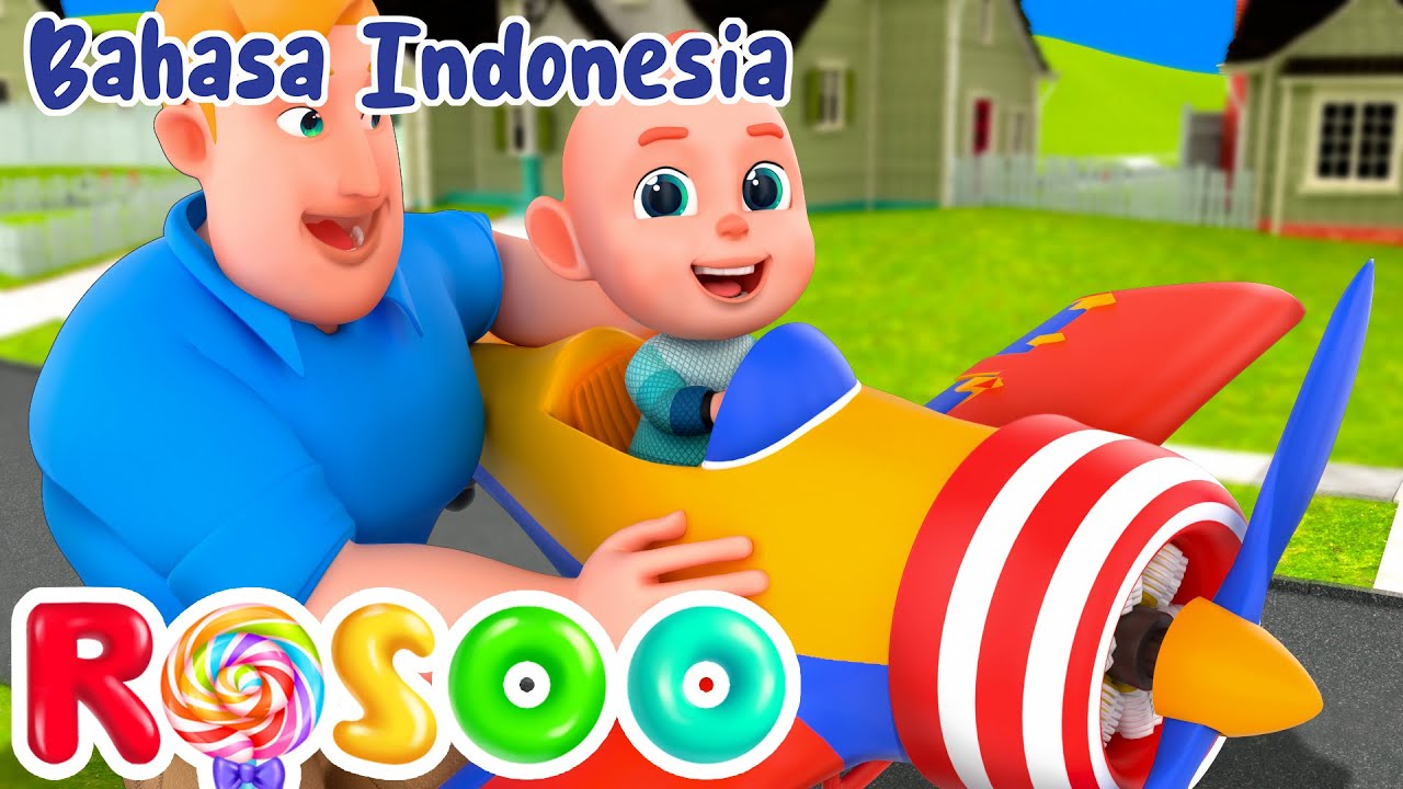 Ayo Naik Pesawat! ✈️ | Lagu Anak Seru & Edukasi | Bahasa Indonesia - Rosoo