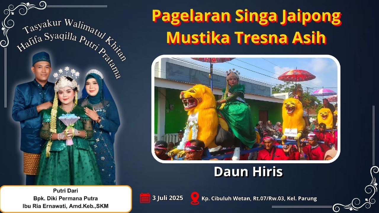 DAUN HIRIS II SINGA JAIPONG MUSTIKA TRESNA ASIH II TASYAKUR KHITAN KAKA HAFIFA ~ CIBULUH WETAN
