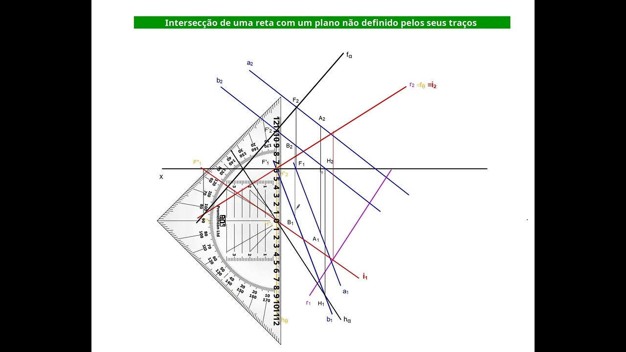INTERSECAO RETA COM PLANO NAO DEFINIDO PELOS TRACOS