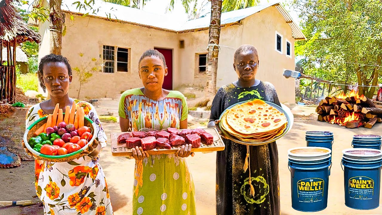 Painting Our Dream Home Starts🎨🏡+Soft Layered Chapati & Green Grams Stew 🍲 | Village Life in Africa🌿