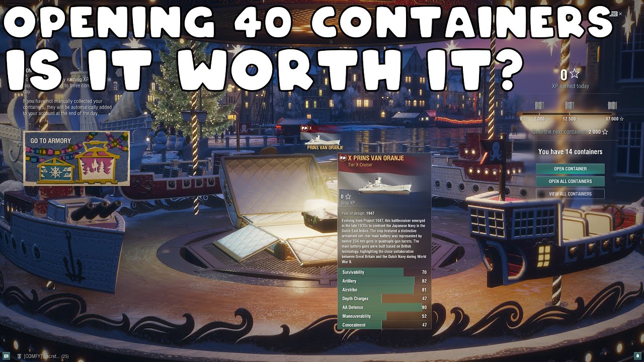 2024 Opening 40 MEGA Christmas Containers - World Of Warships
