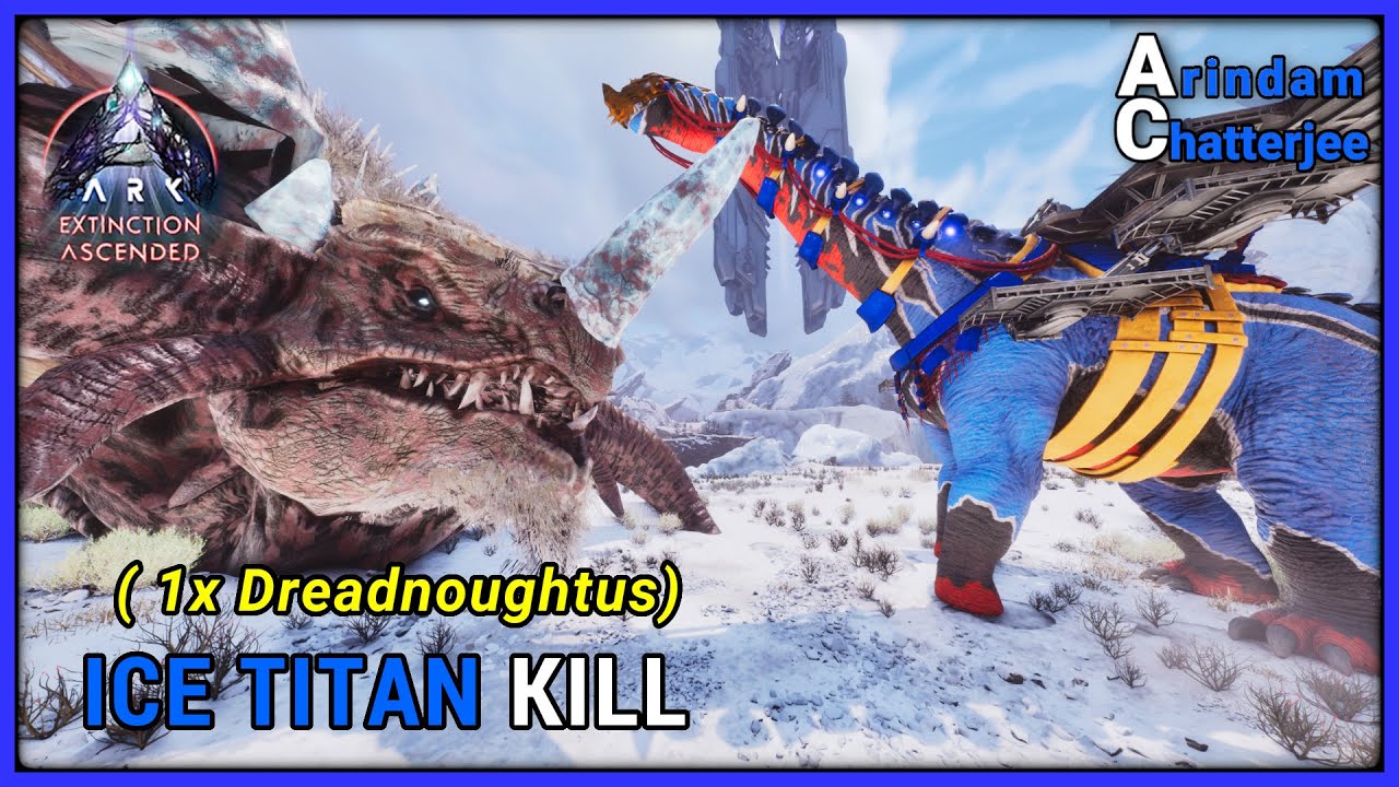 ARK Ascended Extinction - SOLO Killing the ICE TITAN (Easiest Way) - S3E75