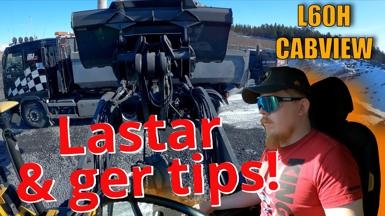 Lastar grus, snackar tips och visar våran nya grävare! L60H loading trucks