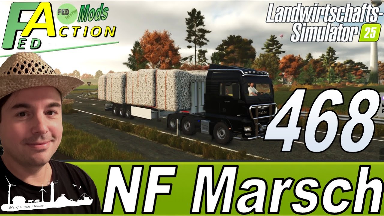 LS25 🚜 468 NF Marsch 4fach Große Baumwolle Ballen sammeln  #landwirtschaftssimulator25 #letsplay