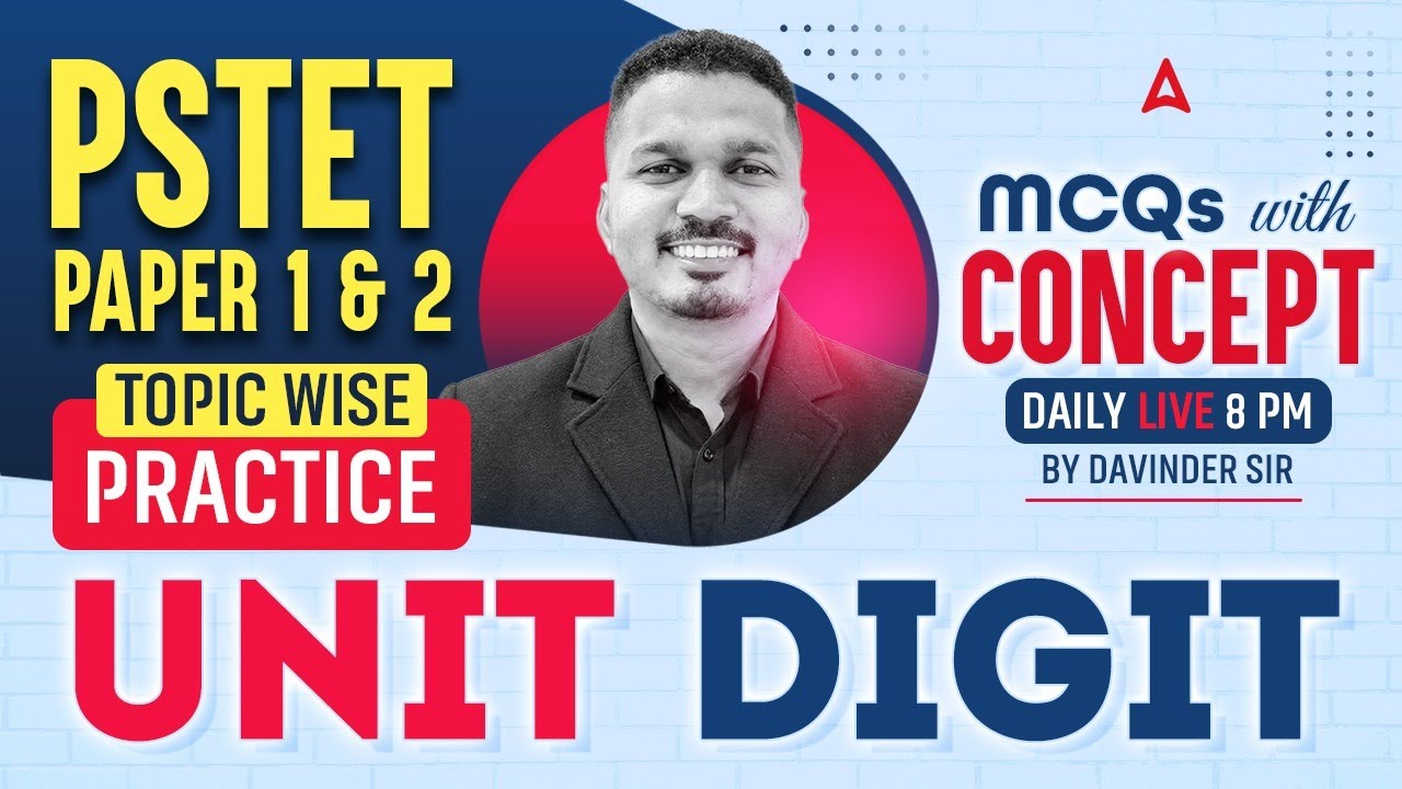 PSTET Paper 1 & 2 Maths Preparation 2026 | Unit Digit MCQs | PSTET Maths Class By Davinder Sir