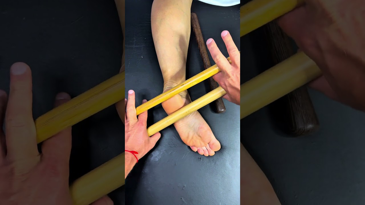 Bamboo foot massage 