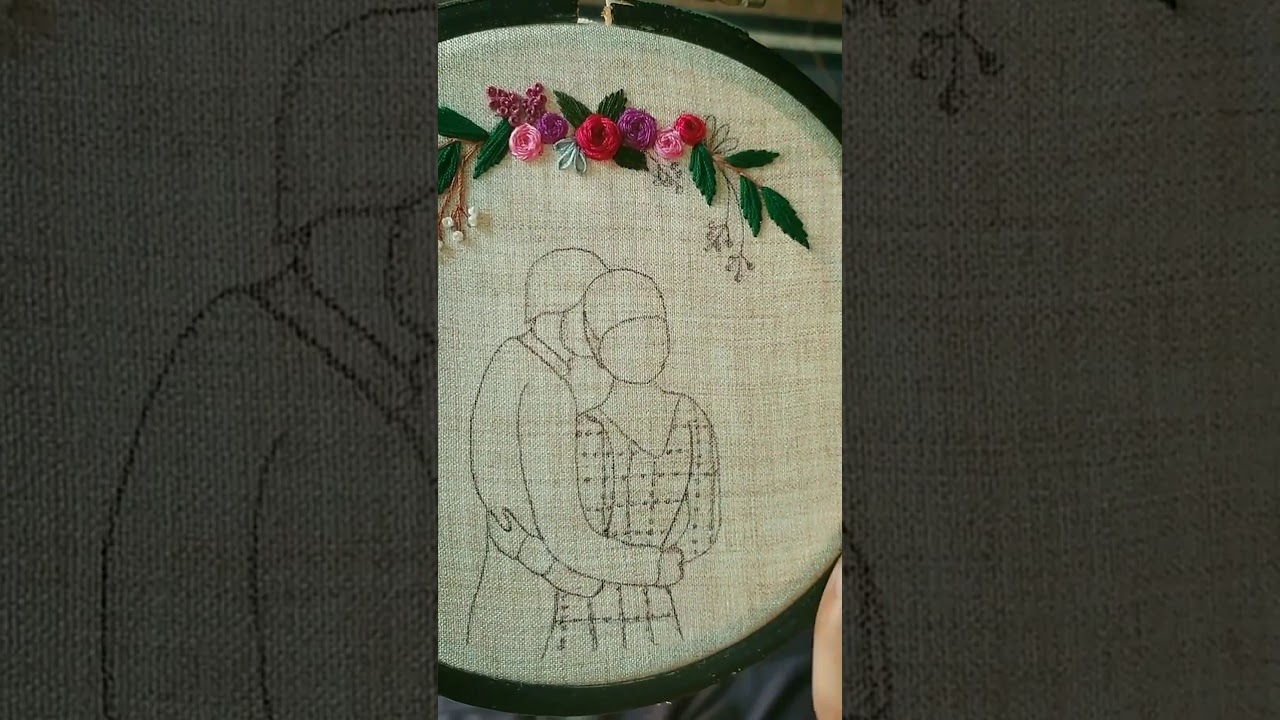 amazing couple love embroidery