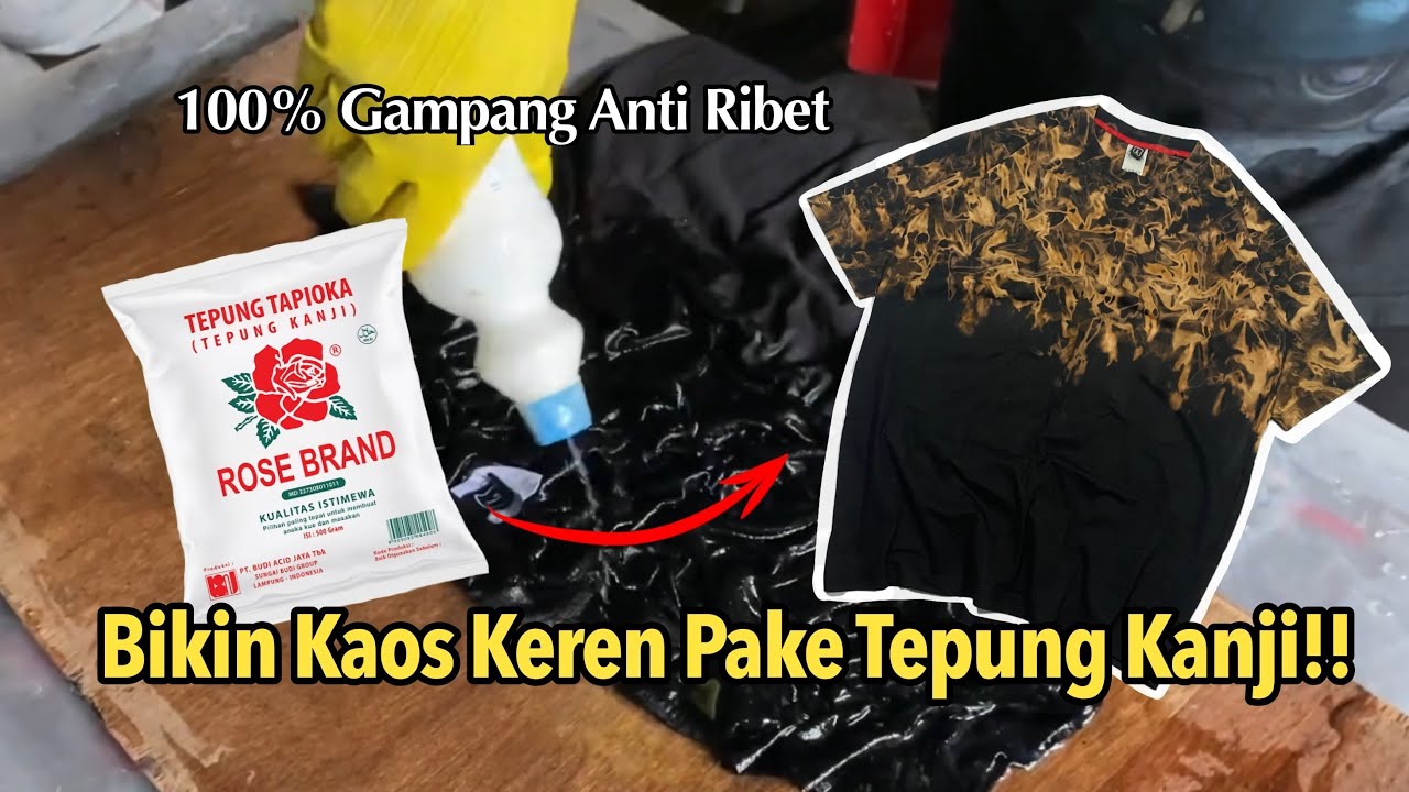 Bikin kaos Tie-Dye motif api cuma pakai tepung kanji | Edisi Produksi ( Eps.17 )
