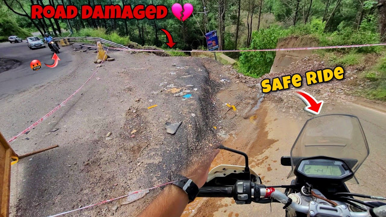 Road damaged near bhota 😱 | journey hamirpur to Bilaspur | Himachal 