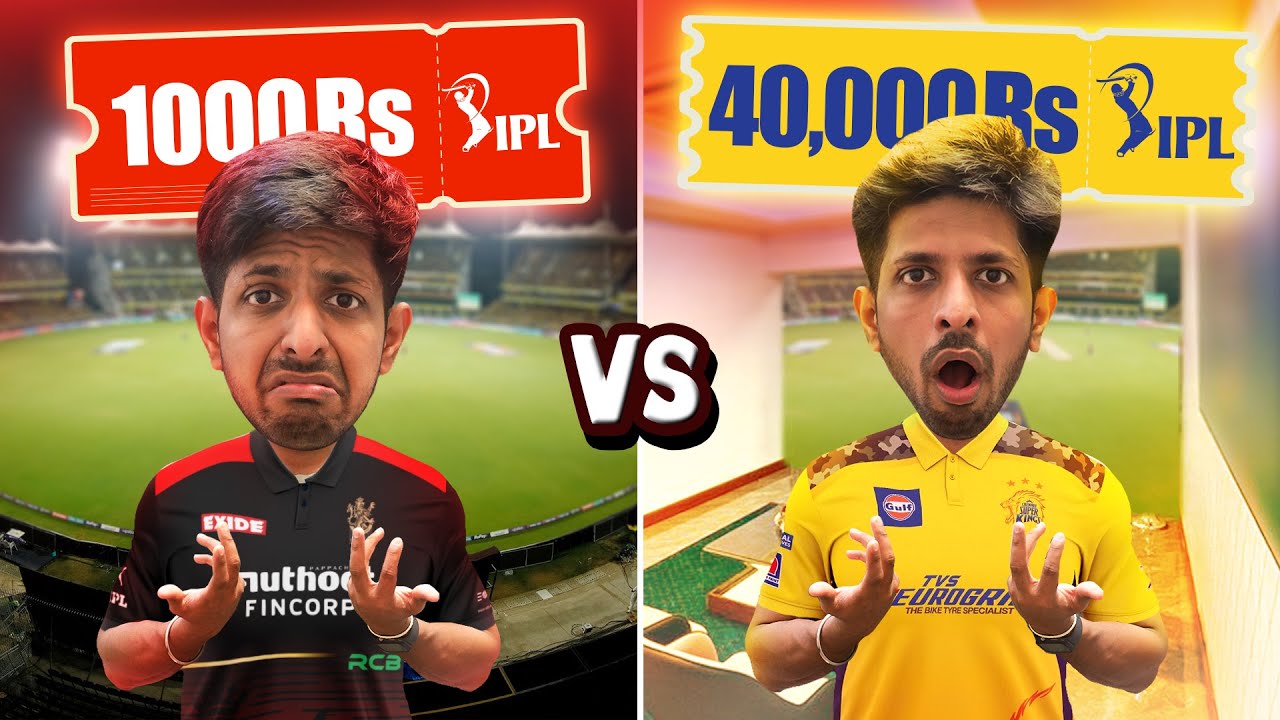 1000Rs IPL Ticket vs 40,000Rs IPL Ticket 🤯 - MOST EXPENSIVE TICKET vs CHEAPEST Ticket in IPL 🏏🏟