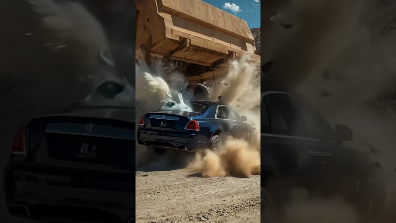 Luxury Car CRUSHED by Massive Dump Truck 💥