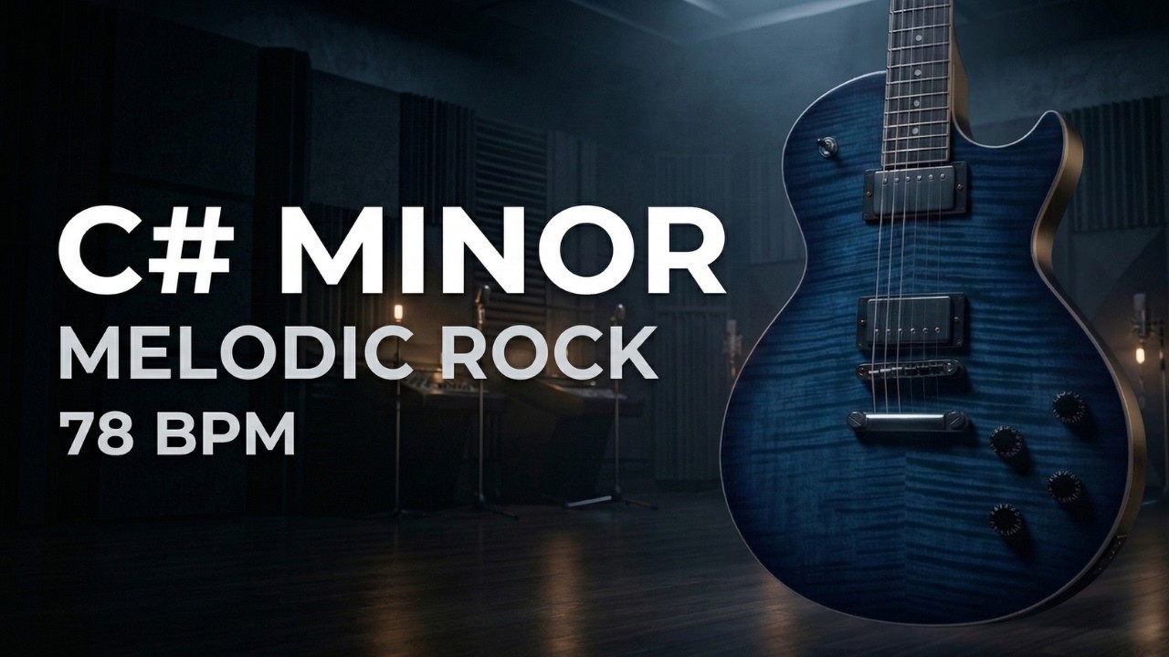 C# Minor Melodic Rock Backing Track | 78 BPM