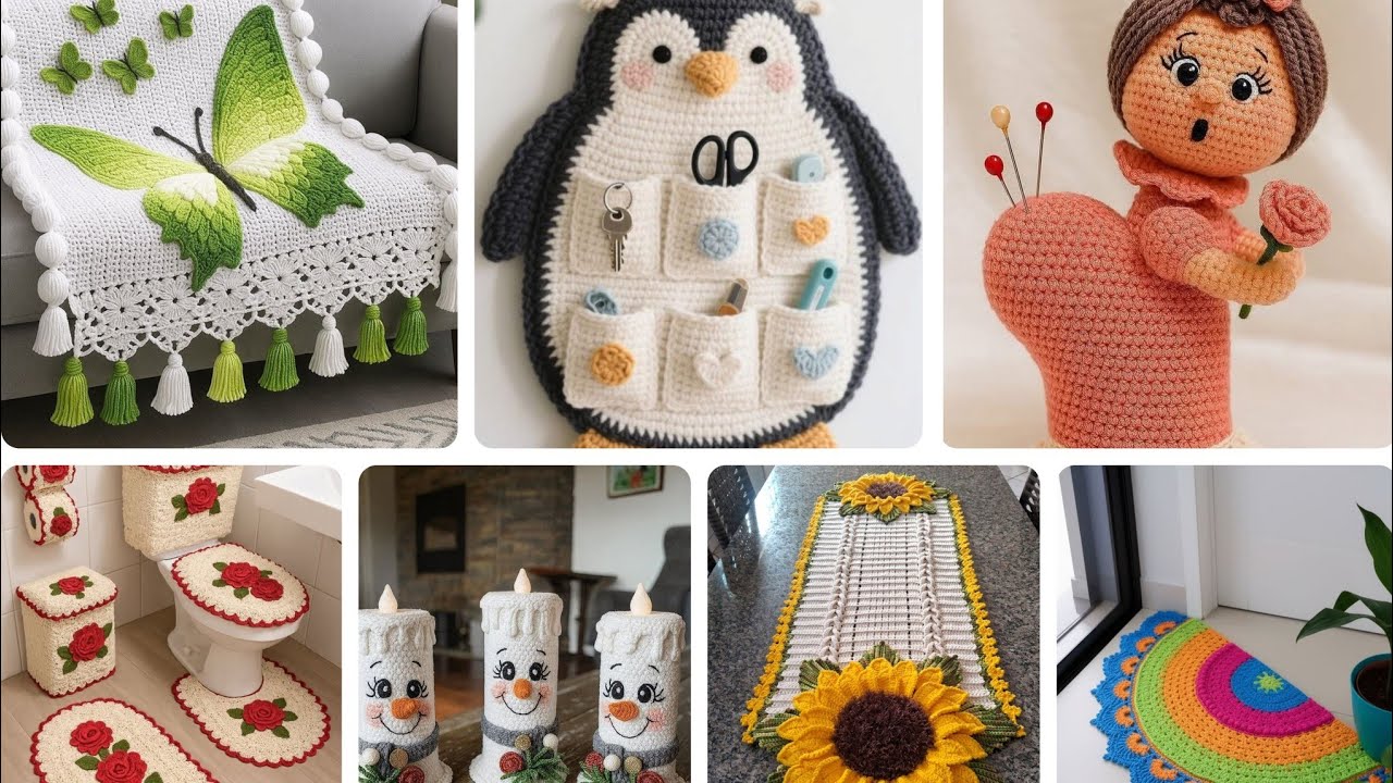 Crochet home  decor ideas attractive cute 😍#crochet #viral #knittig 