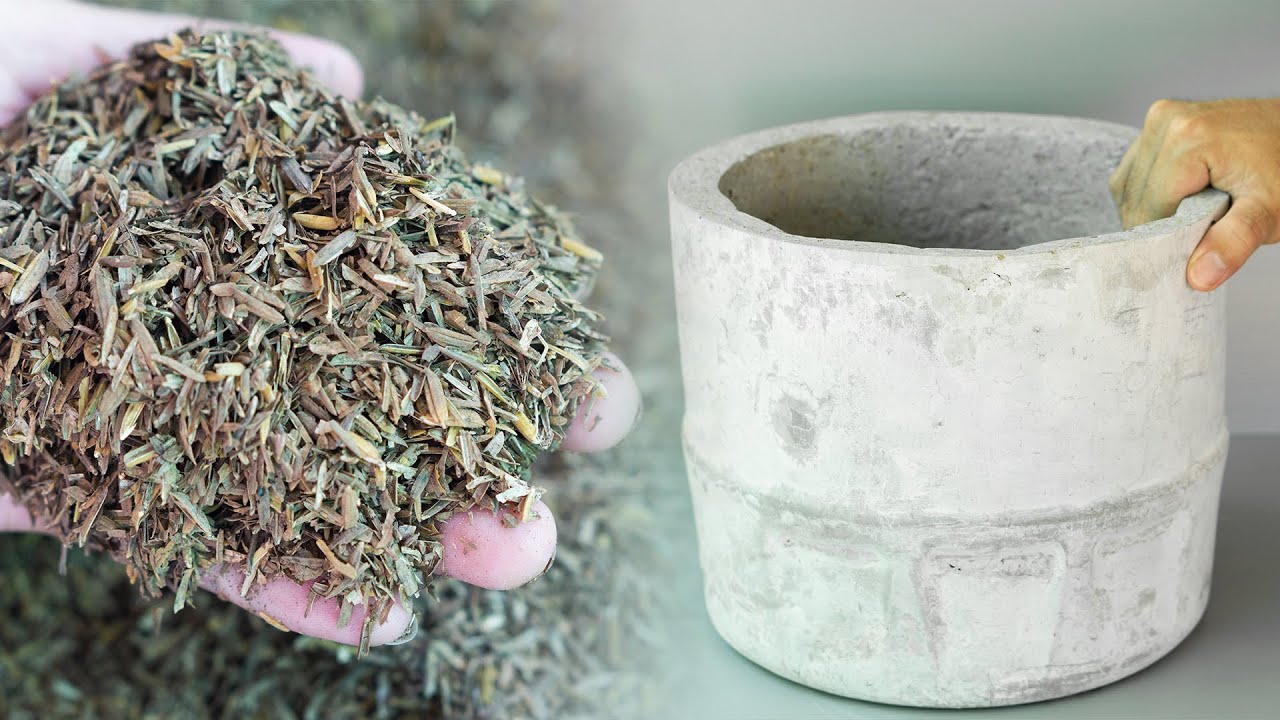 How to Make Cement Pot with Rice Husk | DIY Pot Cement Pot for Plant