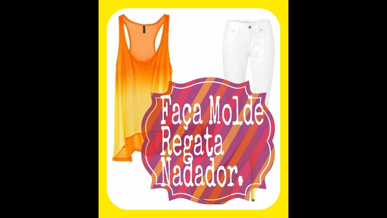 Fa&ccedil;a molde de uma regata decote nadador.