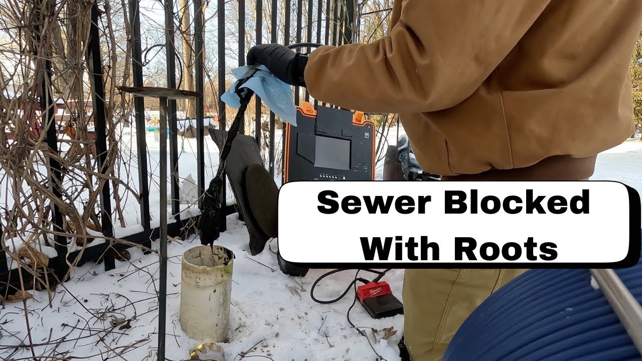 Clearing Roots In A Sewer Drain With The Milwaukee M18 Flex Shaft Drain Machine