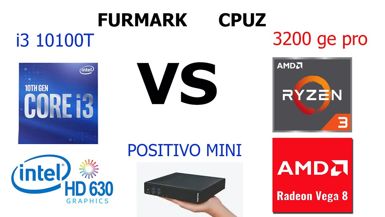 Teste Mini Positivo i3 intel HD630 VS Ryzen 3200ge com vega 8
