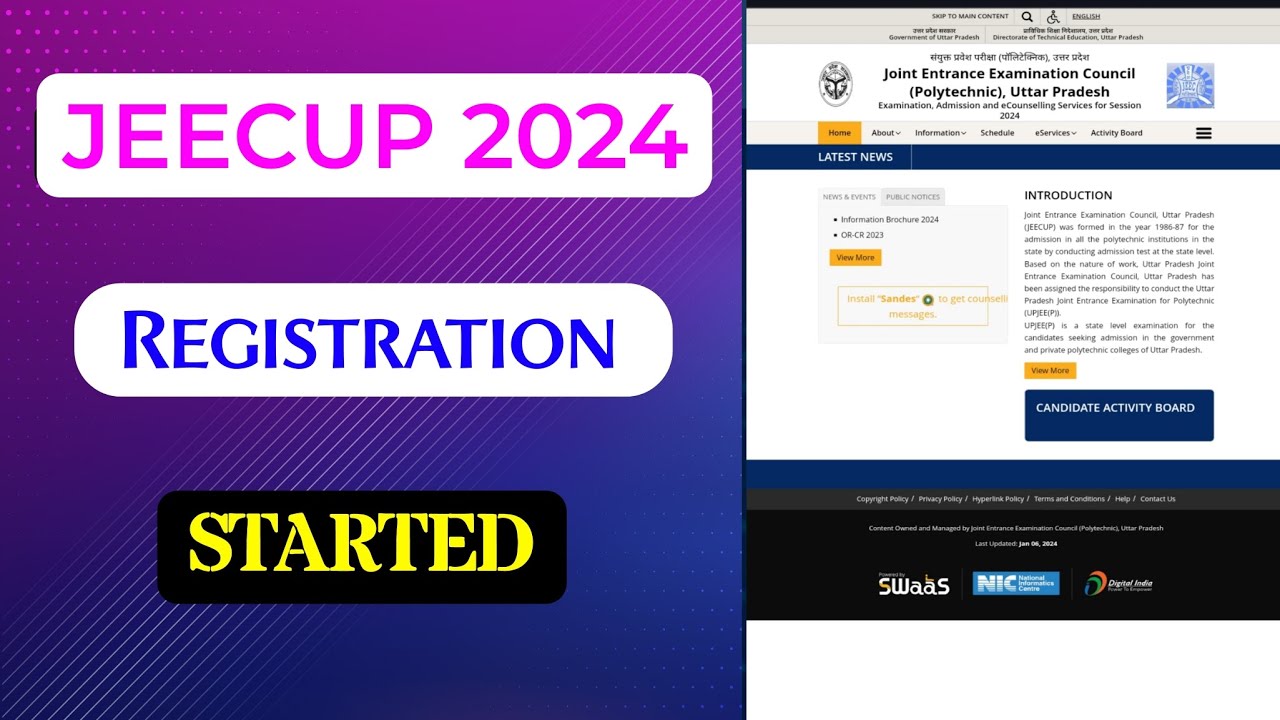 JEECUP 2024 Registration Started | How to Fill the application form Details