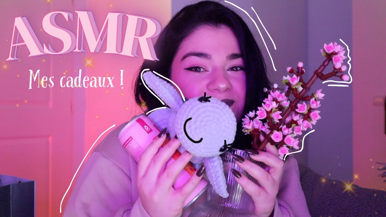 ASMR 🎁 Je te montre mes cadeaux d'anniversaire cro mignons 🥰 (sac suprise, tortue, fleur...)