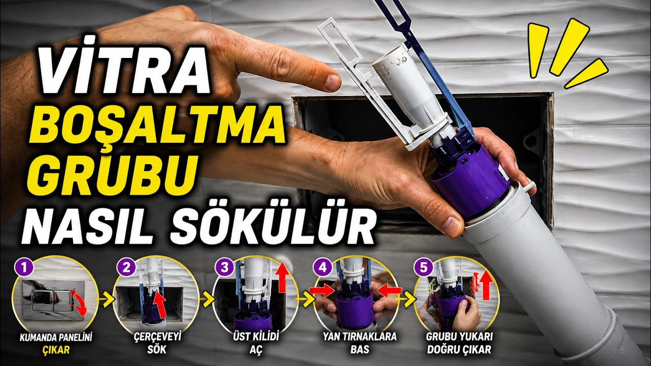 Vitra Gömme Rezervuar Tamiri | Boşaltma Grubu Sökme ve Conta Değişimi