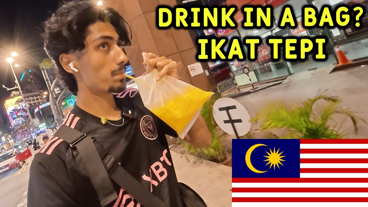 Trying Ikat Tepi for the First Time 🇲🇾 Malaysia's Famous Drink in a Bag!