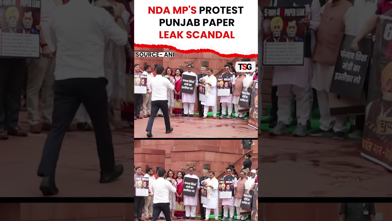 Big Political Clash: NDA MPs Protest in Parliament Over Punjab Paper Leak Controversy | TSG