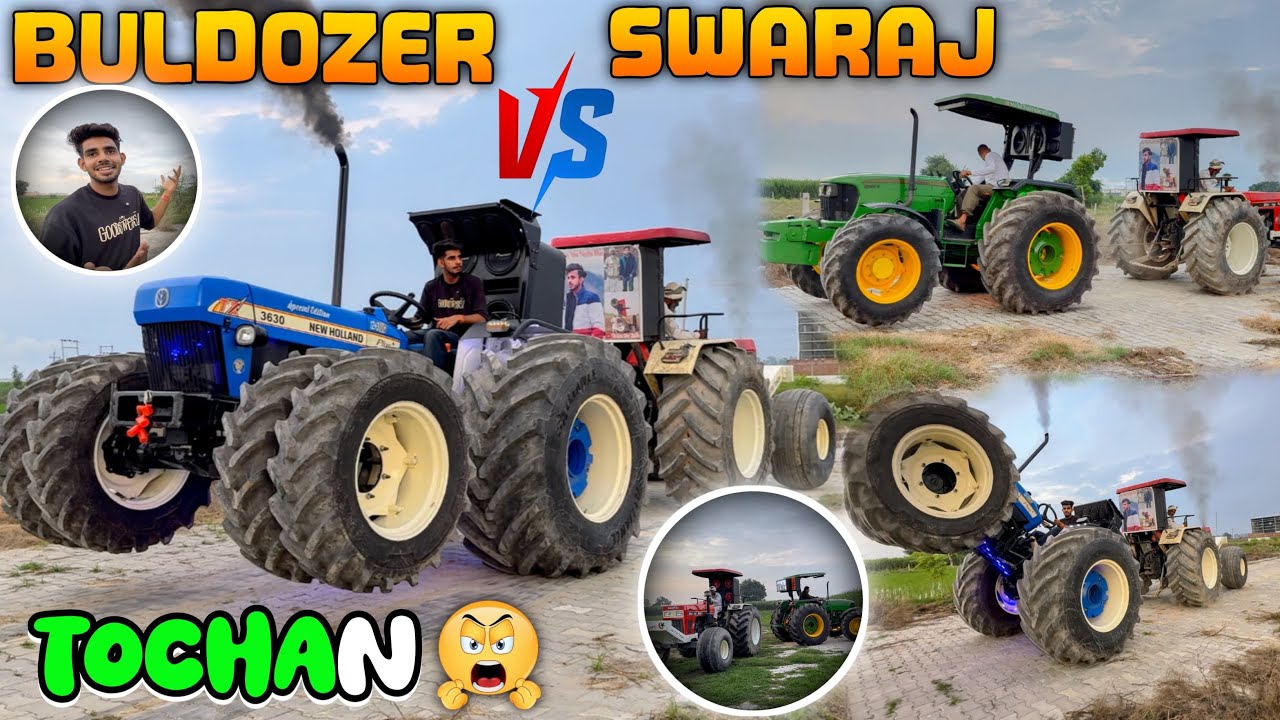 😤Bulldozer ने कार system hang Swaraj 855,JD 5075 tractor tochan