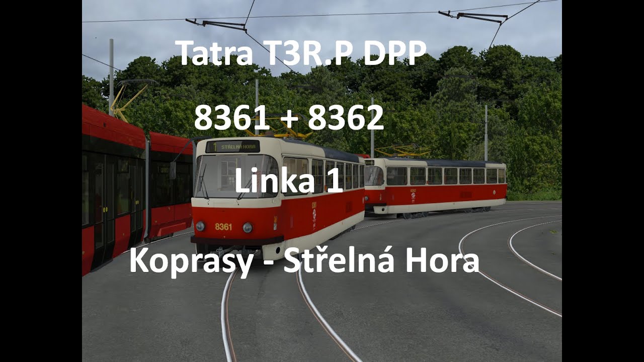 Simt MHD Linka 1 Koprasy - Střelná Hora Tatra T3R.P DPP 8361 + 8362