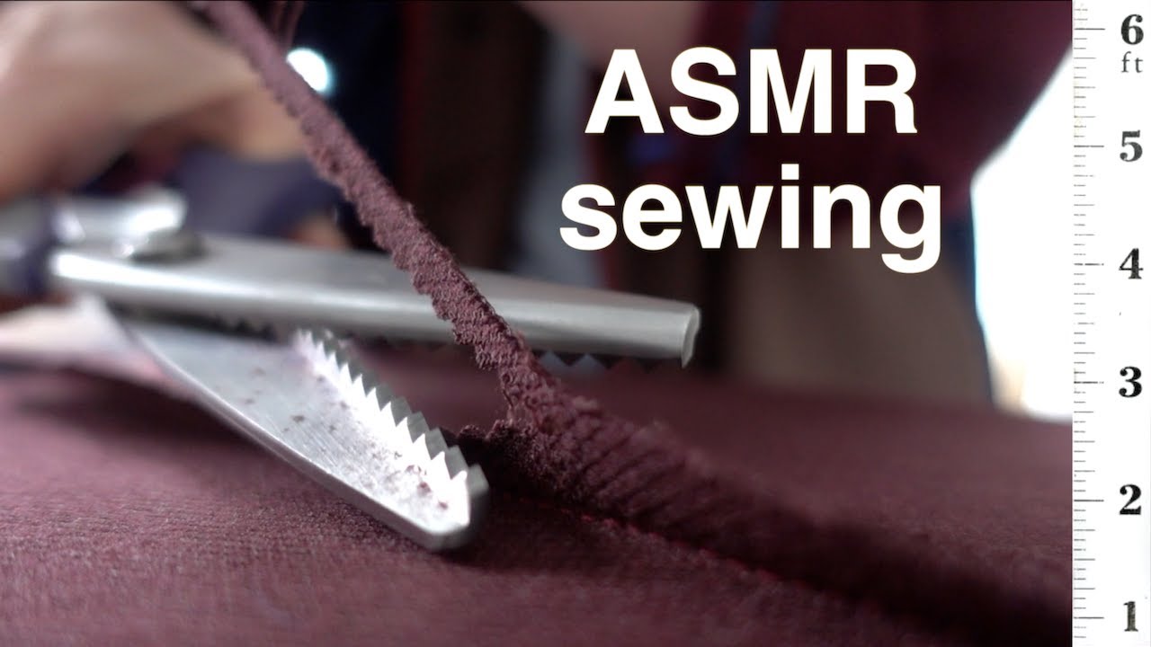 ASMR sewing coat: fabrics cutting, hand stitching, pinning and check drawing ✂️🧵 (no talking)