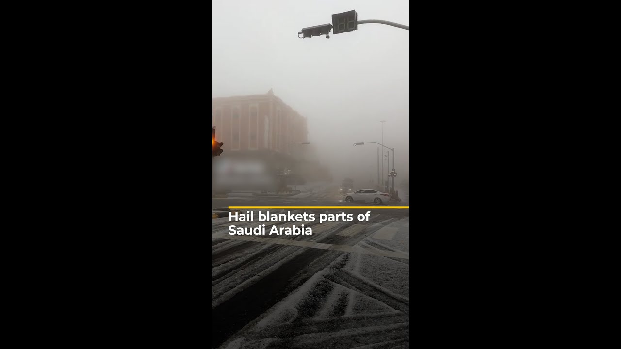 Hail blankets parts of Saudi Arabia | AJ #shorts