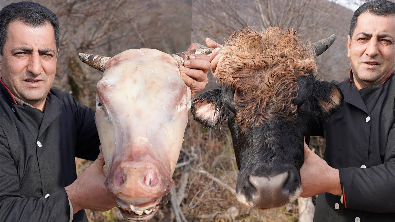 Traditional Khash soup recipe | Cow's Head Soup | Yummy Paçe cooking | Wilderness Cowhead recipes