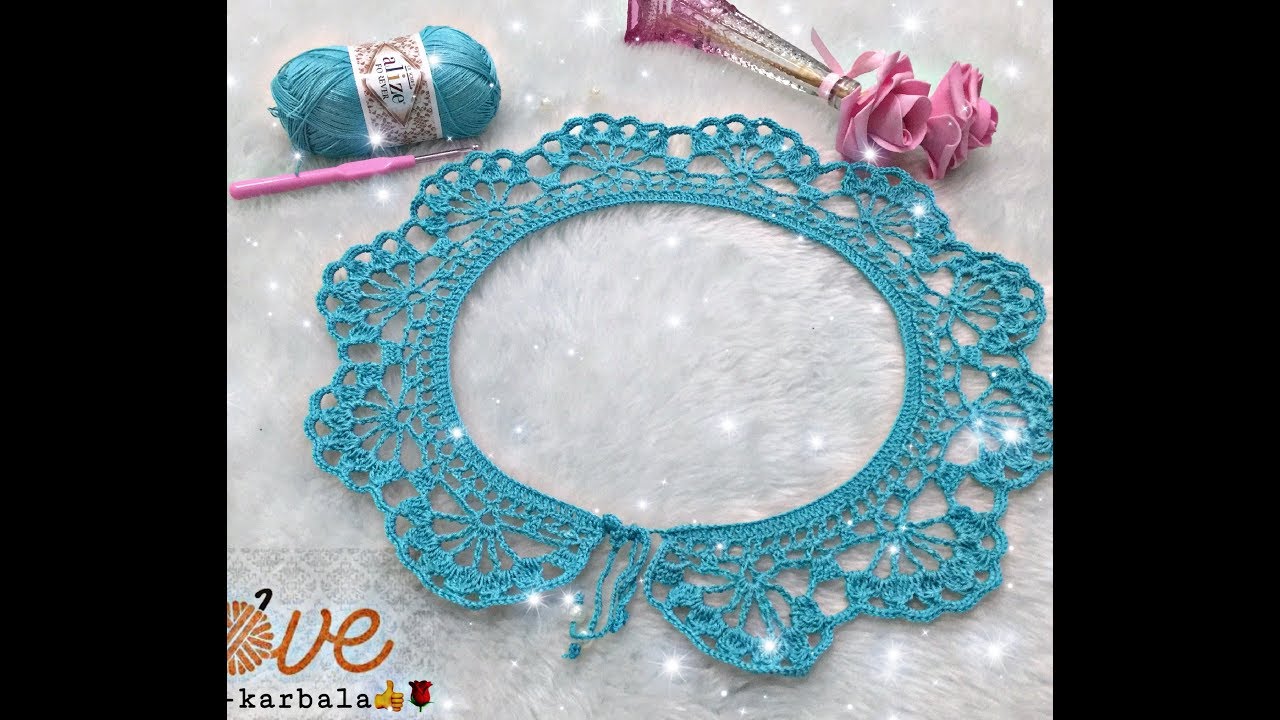 كروشيه كولة رقبه/ياقة/صدر دشداشه/فستان/جلابيه مميزة وسريعه للمبتدئين crochet collar