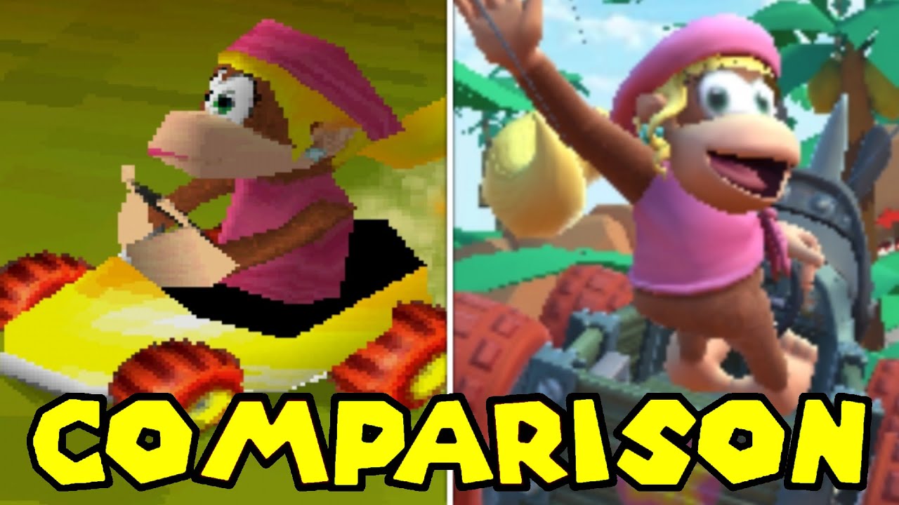 Dixie Kong Mario Kart Tour Vs. Diddy Kong Racing DS Comparison