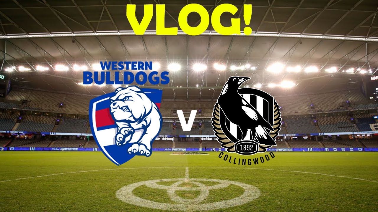 HOT PIES DOWN DOGS AT MARVEL! Collingwood VS Western bulldogs AFL VLOG