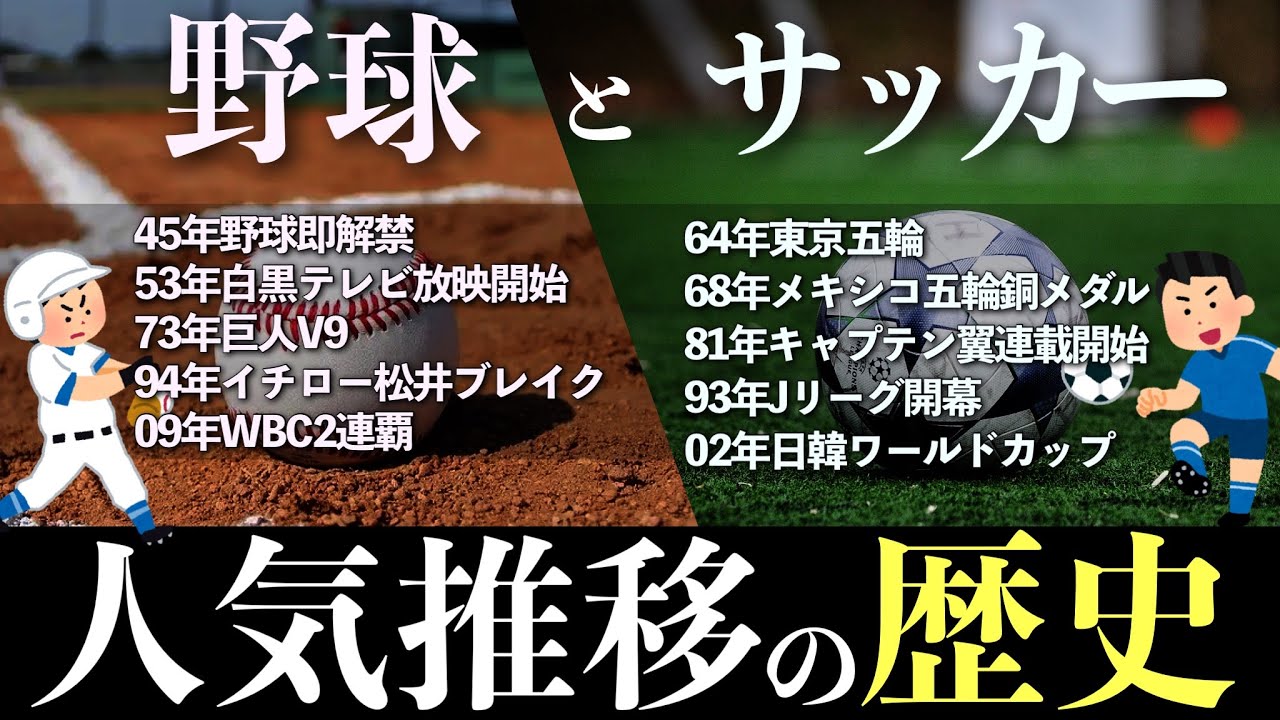 【歴史】なぜ野球とサッカーは国民的人気となったのか
