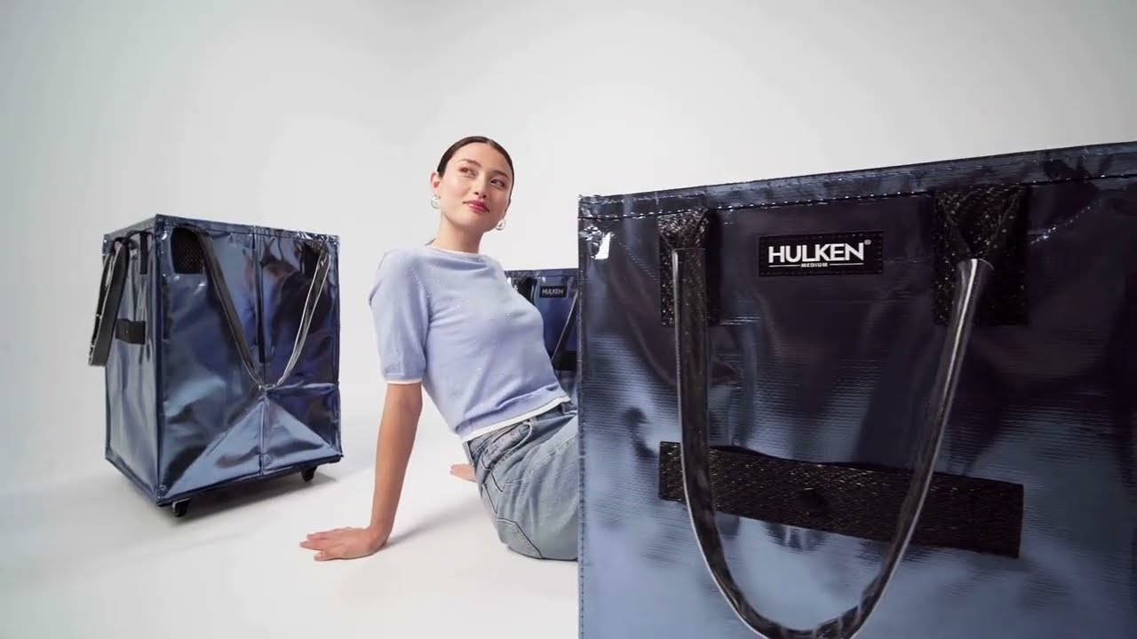 The Hulken Rolling Tote in Crystal Blue | Sleek, Foldable & Ready to Roll