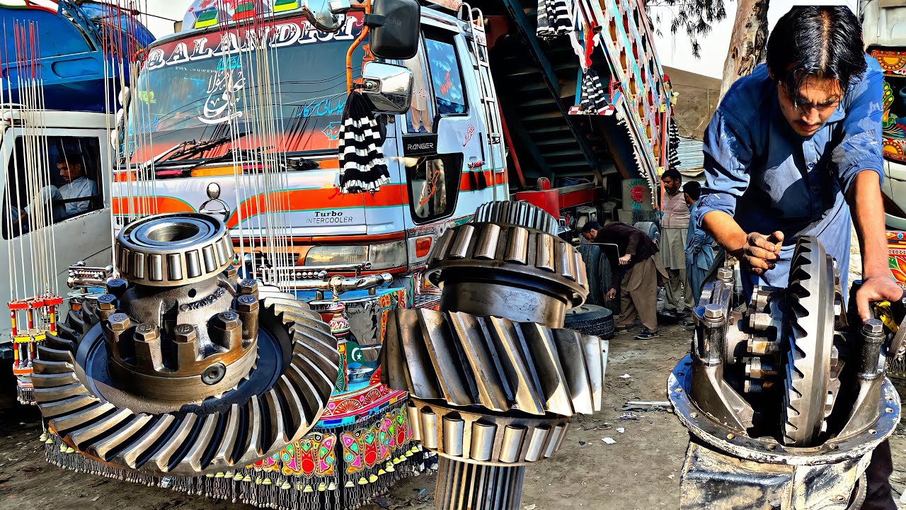 Repairing and cleaning different gear of Nissan dump truck || Amazing work ||