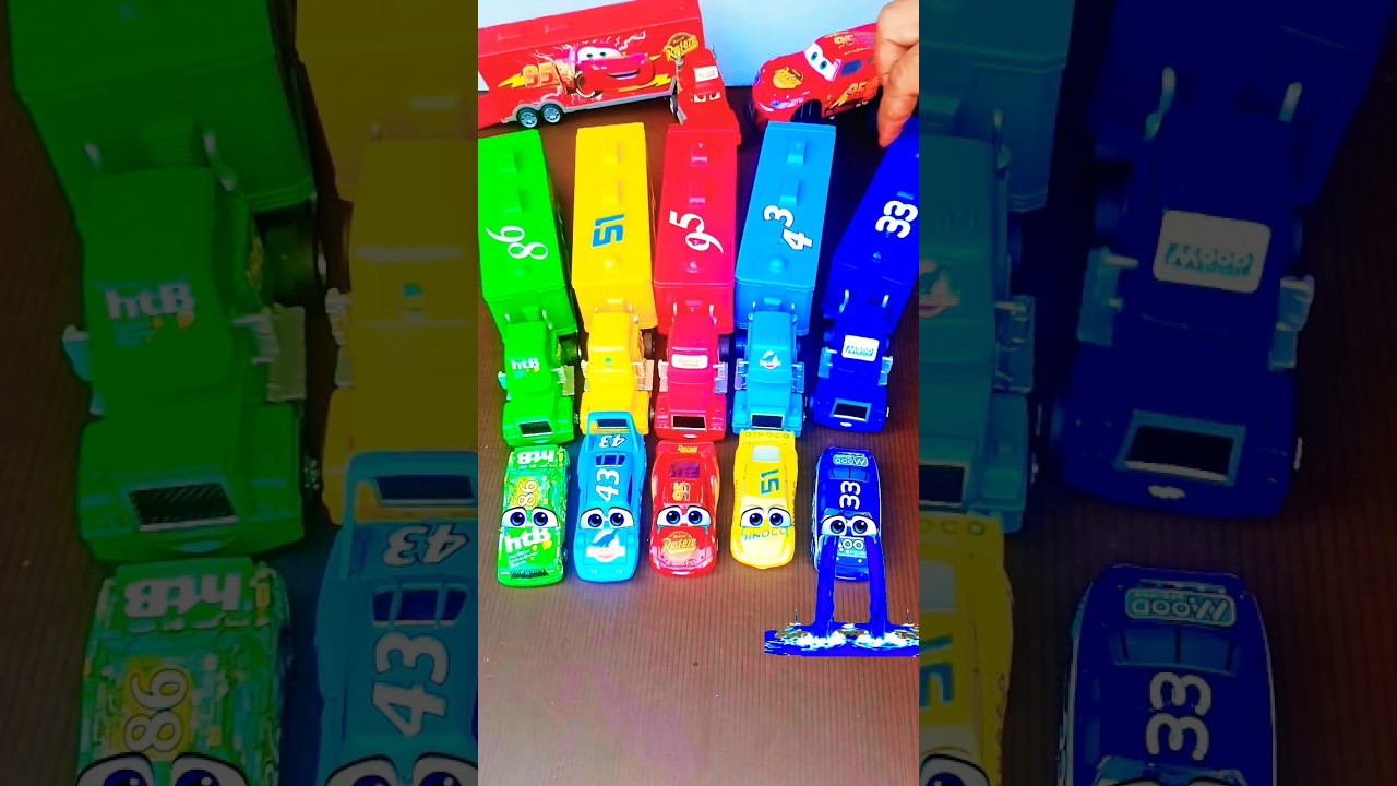 Lightning McQueen, Chick Hicks, Dinoco, Ciężar&oacute;wka McQueen, Zabawki Disney Pixar Cars #zabawki #auta #mcqueen