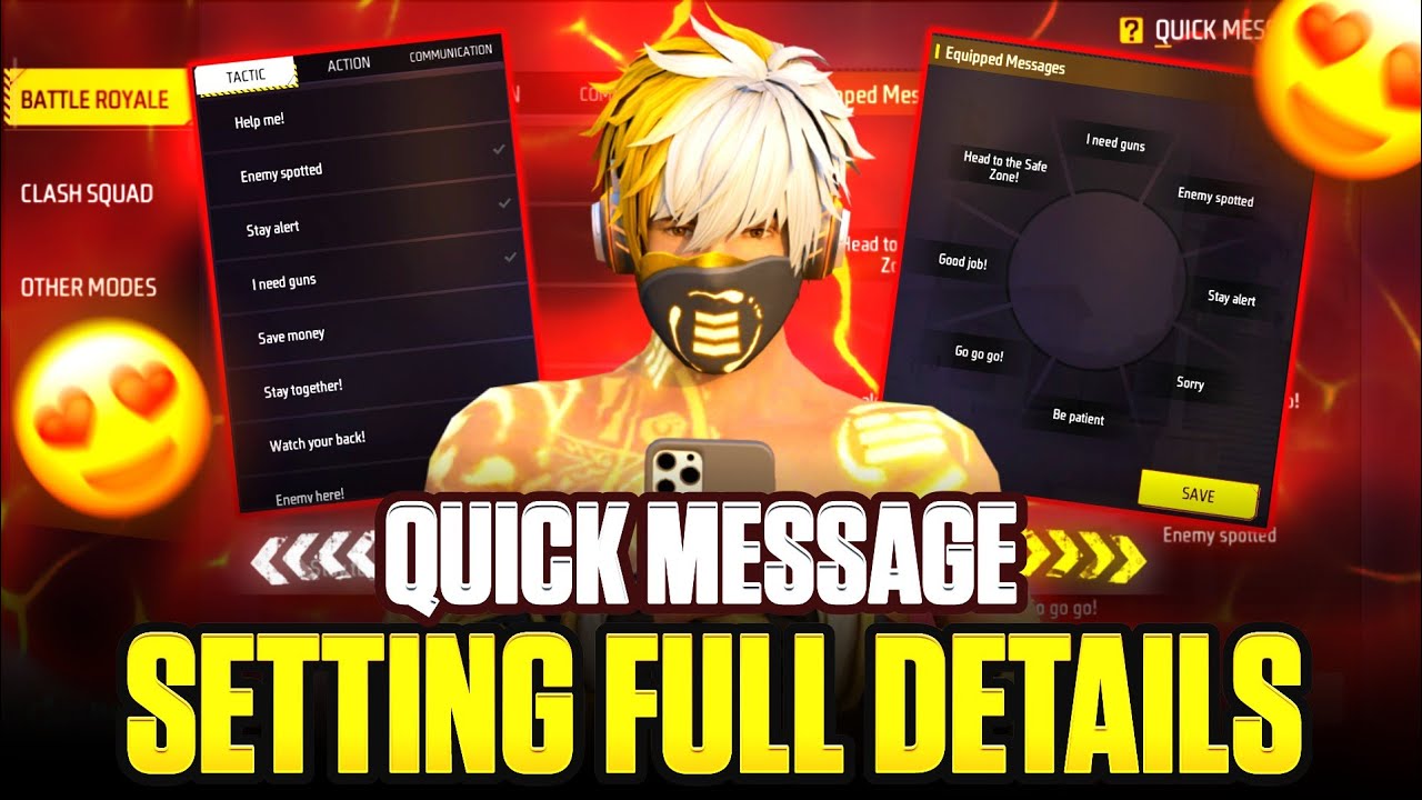 Quick Message Setting Full Details || Free Fire Message Setting