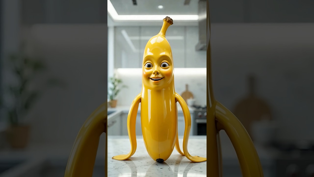 The Smiling Banana in a Modern Kitche#kidsentertainment #kids #kidsvideo #foryou