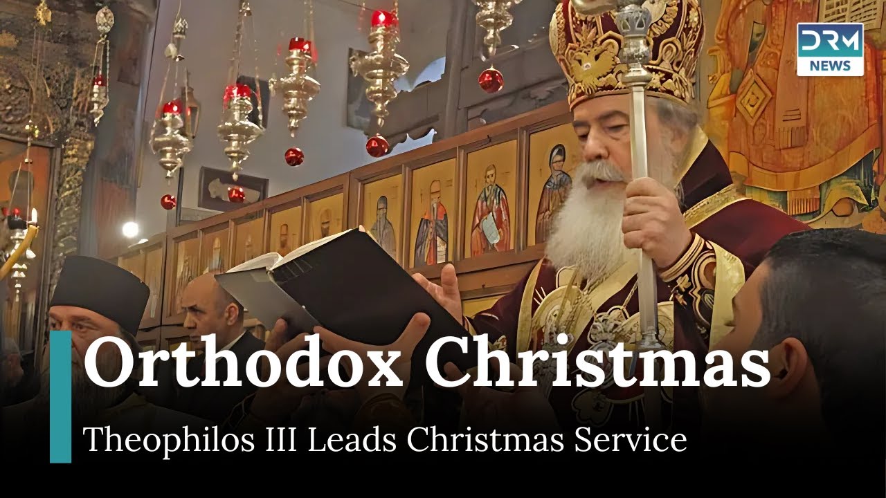 Patriarch Theophilos III Leads Midnight Mass in Bethlehem for Orthodox Christmas | AK1G