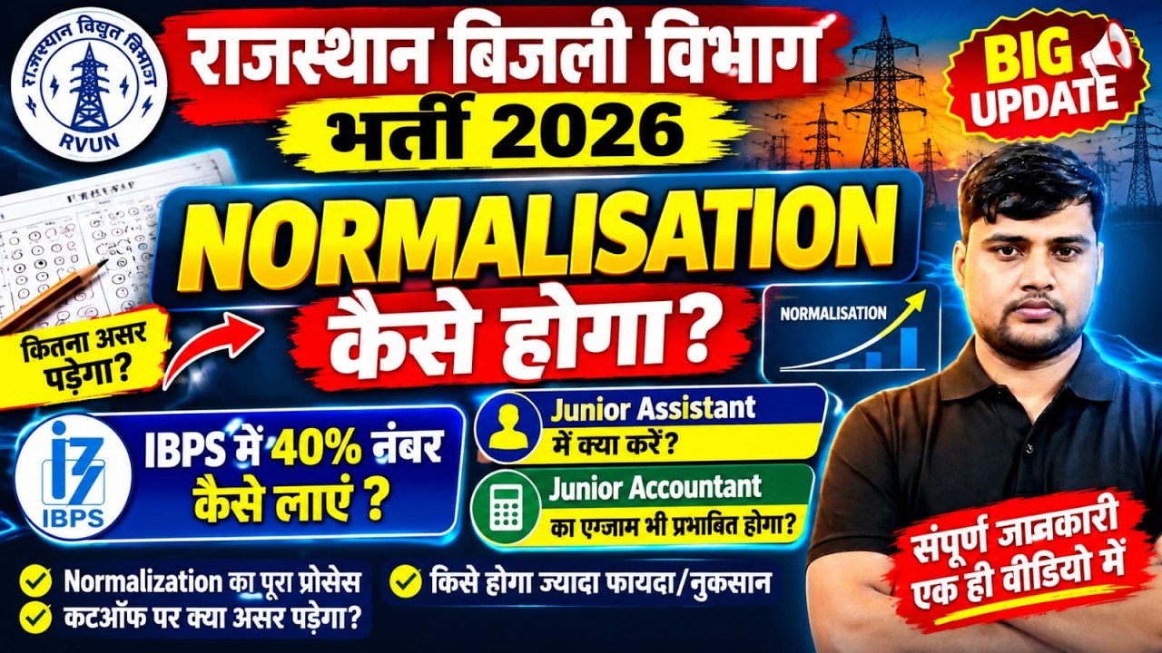 राजस्थान विद्युत विभाग भर्ती 2026 | 2005 पदों पर EXAM DATE OUT Junior Accountant + Junior Assistant