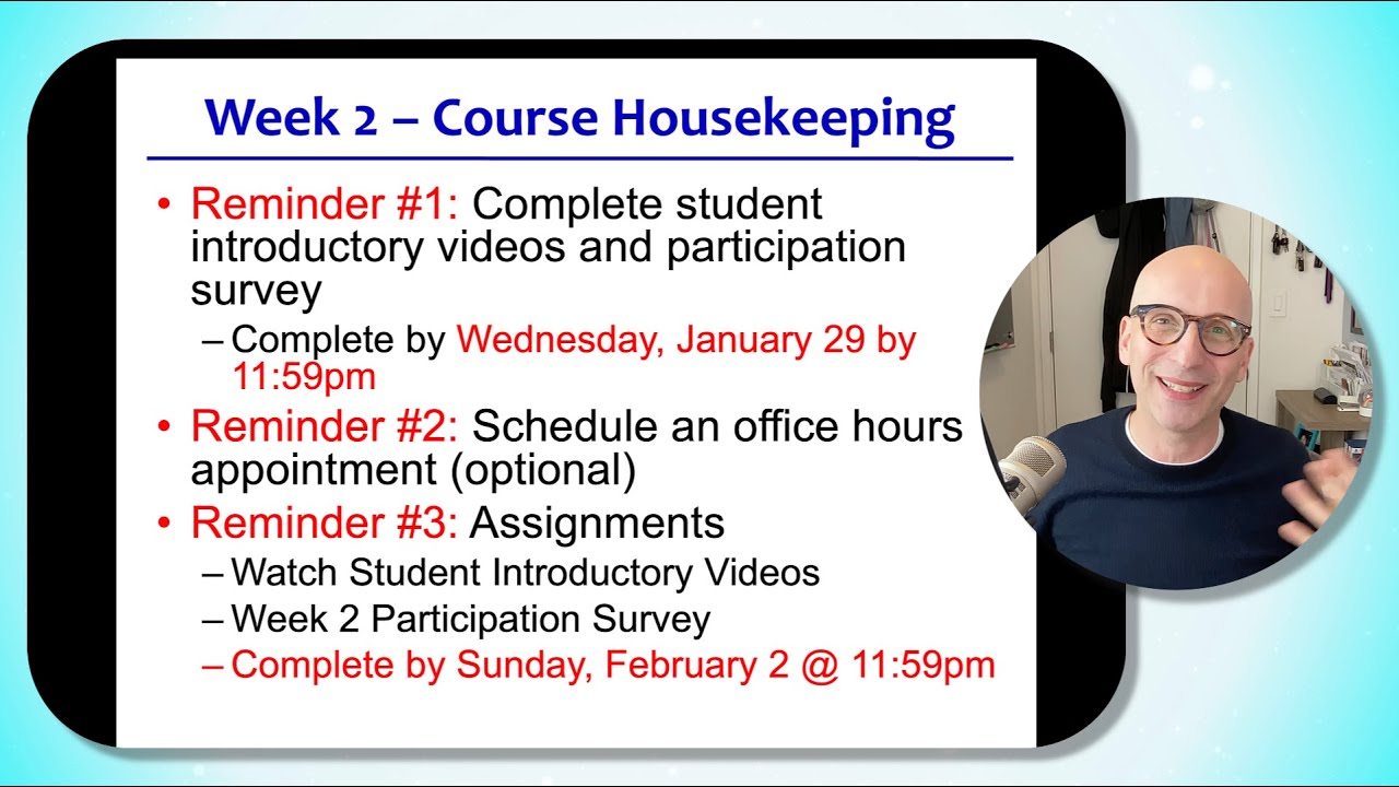 SW 260A - Critical Disability - Week 2 - Video 0 - Course Housekeeping